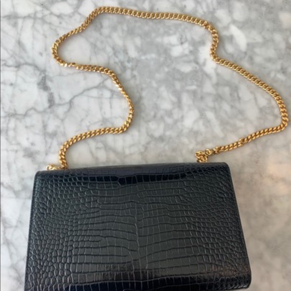 SAINT LAURENT Crocodile Embossed Medium Kate Tassel Bag - Picture 8 of 15